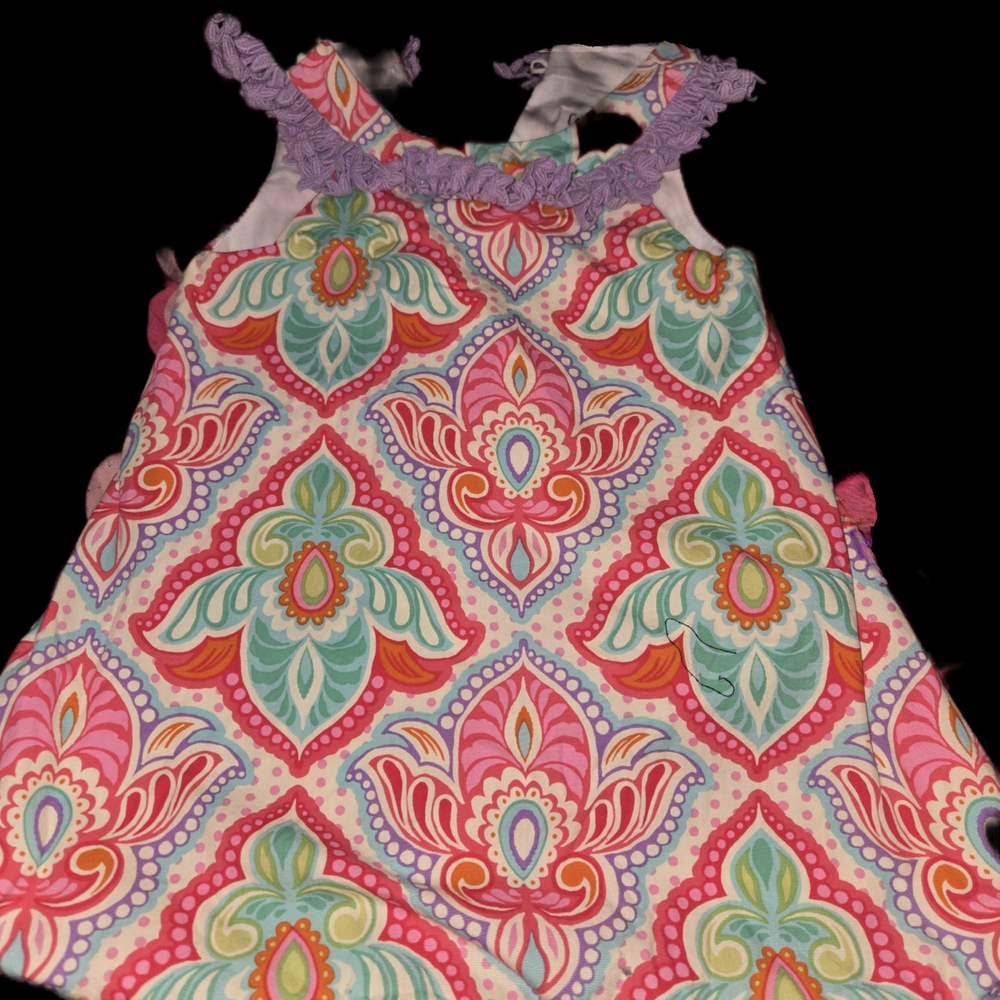 Girls Colorful Patterned Sleeveless Dress